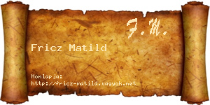 Fricz Matild névjegykártya